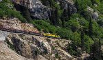 Above us, we see a "down" train pulled by WP&YR locomotive 3001 that will meet us for a pass at Glacier Station